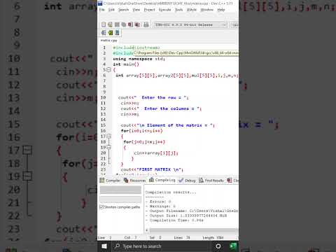 C++ program for matrix multiplication
