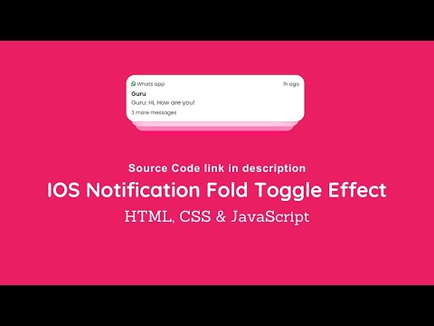 IOS Notification Fold Toggle with HTML CSS and JavaScript Code