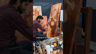Preparing for my first solo exhibition ❣️🖌️ #mohitartist