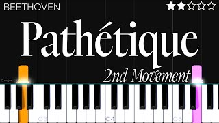 Beethoven - Pathetique Sonata 2nd Movement | EASY Piano Tutorial