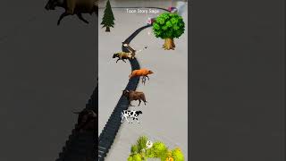 Buffaloes are crossing the railroad crossing and the train is approaching fast | Buffalo Cow Video 🦬