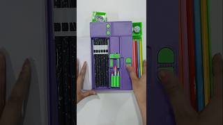 Purple multifunction jumbo pencil box with filling aesthetic stationery #stationery #pencilbox