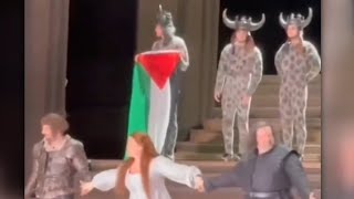 ‘Really disgraceful’: Queer dance artist unfurls Palestine flag at Royal Opera House