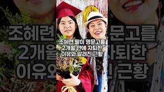 조혜련 딸이 명문고를 2개월 만에 자퇴한 이유와 알려진 근황