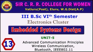 13. BSc 3/6 -Embedded Systems -Unit 5 - Wireless Communication, Bluetooth, IEEE802.11