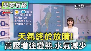 天氣/ 天氣終於放晴! 高壓增強變熱.水氣減少｜氣象主播 曹佼人｜早安氣象｜TVBS新聞 20250712 @TVBSNEWS02