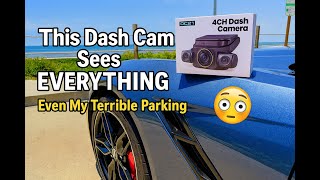 Lamtto DC21 – 360° 4-Channel Dash Cam with 1080P FHD, Night Vision & 128GB Card