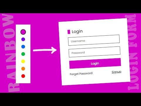 Rainbow Animated Login Page Using Html CSS & Javascript  By TonuDipa Coding