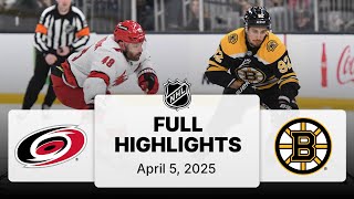 NHL Highlights | Hurricanes vs. Bruins | April 05, 2025
