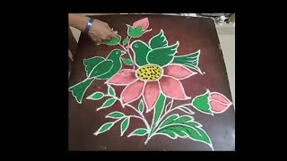 DDM rangoli and art//beautiful birds design//colourful rangoli dot's (5*1)..