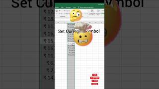 How to Add Indian Rupee Symbol & Dollars Symbol in MS Excel#shorts #interview