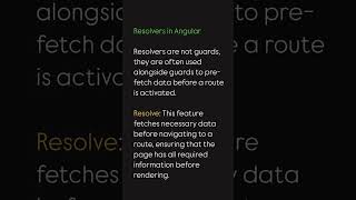 Resolvers in Angular #angulardeveloper #quickguide #interviewpreparation #interviews #technology