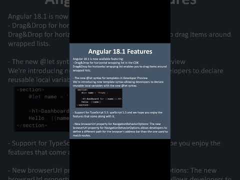 Angular 18.1 new features. #angular, #javascript, @typescript