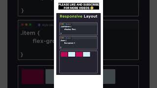 CSS Responsive Layout 🤯 Flex wrap & Flex Grow Explained in Cool way 😁 | #shorts