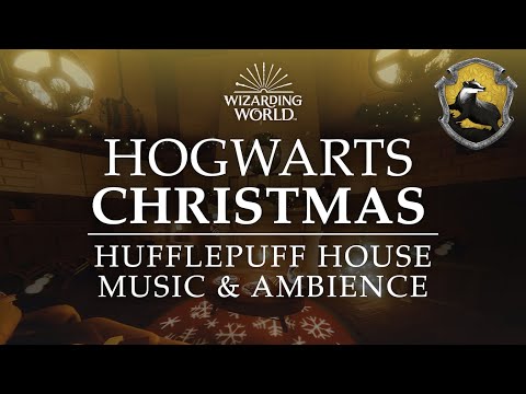 Hogwarts Christmas | Hufflepuff House Music & Ambience, 12 Relaxing Scenes in 4K