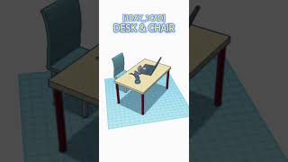 [1DAY_1CAD] DESK & CHAIR #shorts #tinkercad #project