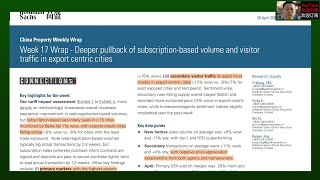 「高盛研报解读」20250429：出口导向型城市的房产认购量和访客流量出现更深幅度的回落，先行指标显示二手房价仍将下跌｜外资研报｜房地产｜房价｜中国经济｜贸易战｜