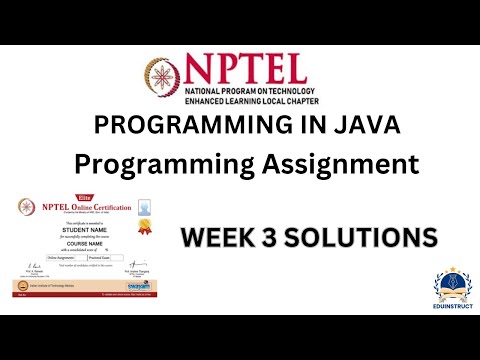 NPTEL   Programming in java Week 3 programming assignment#nptel #programming #programminginjava