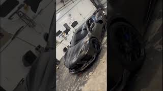 Satin Black Batmobile C8 Corvette WideBody Kit w blue calibers ! #carcollection #c8 #widebody