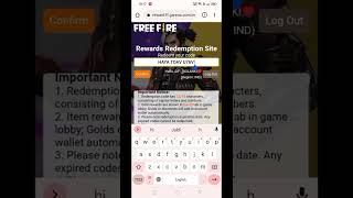 Free Fire New Redeem Code#short video# || Solanki Gaming ||