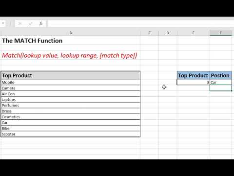 Match function in Excel in less than one minute Mastering Excel's MATCH Function in 60 Seconds!