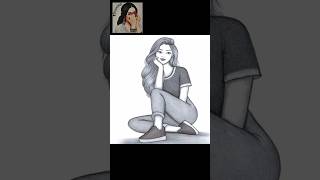 How to draw Girl cute sitting -Drawing easy || Pencil sketch for beginner || Girl drawing || Sketch