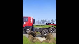 SpinTires: MudRunner - Volvo C500 vs Deep Mud | Truck Delivery Challenge! #29 #MudRunner #Shorts