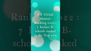 FT Global Masters Ranking 2022 7 Indian B schools ranked in the Top 100