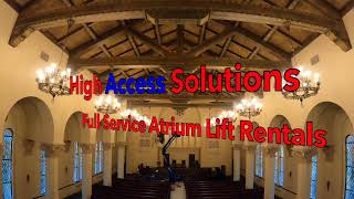 High Access Solutions, Third Church of Christ, Scientist, Dallas TX. BlueLift 85. Re-Lamp.