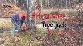 Tree pusher RH-pusher for safety tree cutting
