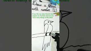 how to draw a bird with number 123#draw #drawing #yt#ytshortsviral #ytshortsvideo