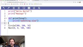 Introdunctions to Functions -  My First Function - CMU CS Academy 2.1.1