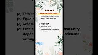 NEET physics questions | #aiims #neet #ncert #dreamdoctor #neetmcq #physics #motivation #shorts
