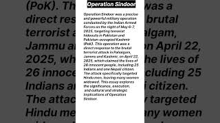 Article On Operation Sindoor in English #operationsindhoor #article #paragraph #anuched #essay 😀😀