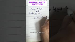 Quick addition learn Mental math skill  #quickmathhacks #additiontricks #breakdownmethod #maths