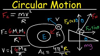 Centripetal Acceleration & Force - Circular Motion, Banked Curves, Static Friction, Physics Problems