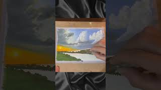 Oil Pastel Art | Easy Landscape #shorts #oilpastel #oilpasteldrawing #oilpastelforbeginners