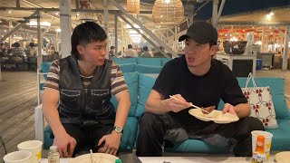 天心と祝勝会BBQした