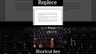 Replace shortcut keys #shorts #shortcutkeys #microsoft #msoffice