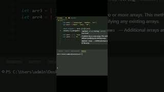 Make One Array Using Concat Method #jstricks #arrays #arraysaddition #chatgptprompt #programming