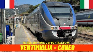 Cab Ride Ventimiglia - Cuneo (Tenda Railway - Italy, France) driver's view 4K