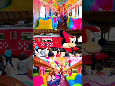Minnie Mouse Themed Train Would you like #train #travel #disney #miniemouse #subway