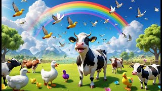 Cows Go Moo and Ducks Go Quack | Fun Animal Sounds Song for Kids | Cute Nursery Rhyme for Toddlers