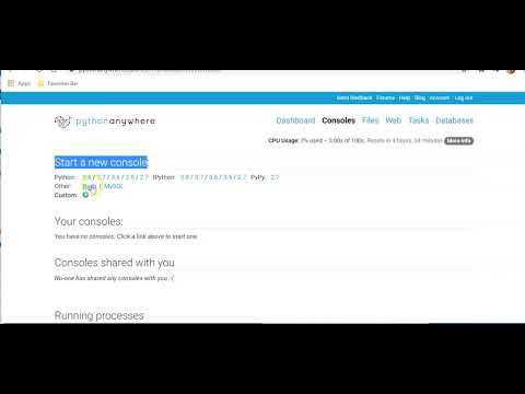 Create bash console in Pythonanywhere
