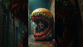 This Burger Eats a Man… and It’s Terrifying 😱 | AI Horror Short #shorts