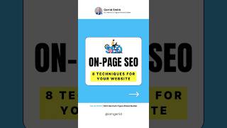 8 On-Page SEO Techniques #seo #onpageseo