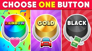 Choose One Button! Rainbow, Gold or Black Edition 🌈⭐️🖤 Quiz Dino