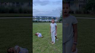 Dad catches daughters playing tag then big sister does this #shorts