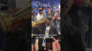 SGA’s dad with the Finals MVP trophy 🤣