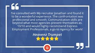 Express Employment Professionals in Covina, CA Shares Wonderful Five Star Review by Heaven Trumpet